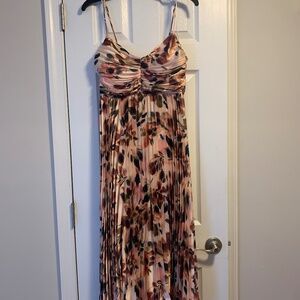 Lost + Wander Floral Print Pleated Midi Dress, Size Small